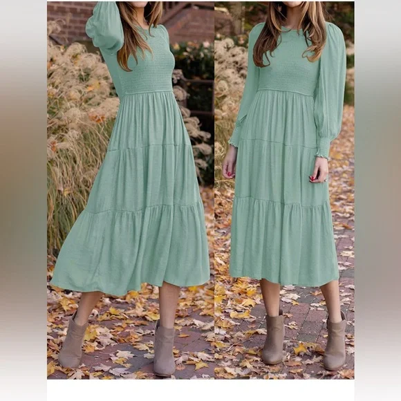 chinese dress ladies Amazon.com: Ferrendo Women's 2026 Spring Fall Midi Dress Casual Long Sleeve  Crew Neck Smocked Tiered Long Flowy Dresses with Pockets Deep Green S :  Clothing, Shoes & Jewelry